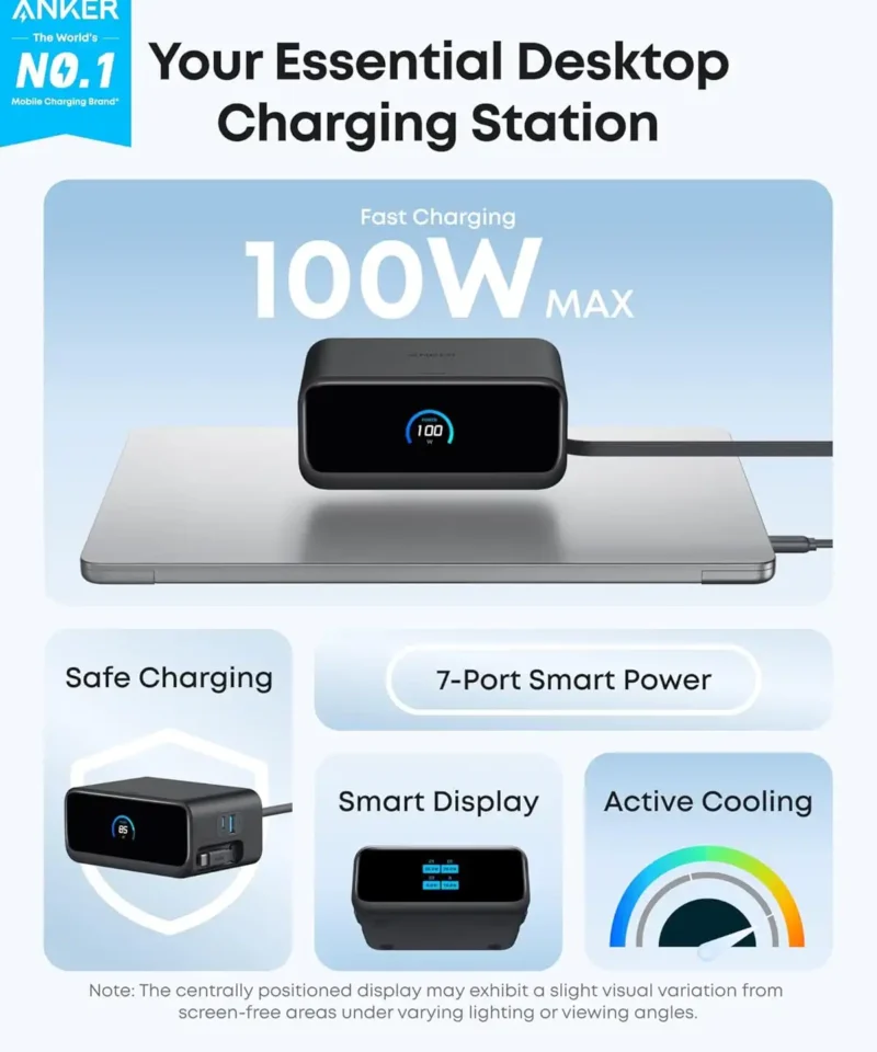 شارژر رومیزی 100 وات انکر Anker Nano Charging Station, 6-in-1 A91C8 - Image 6