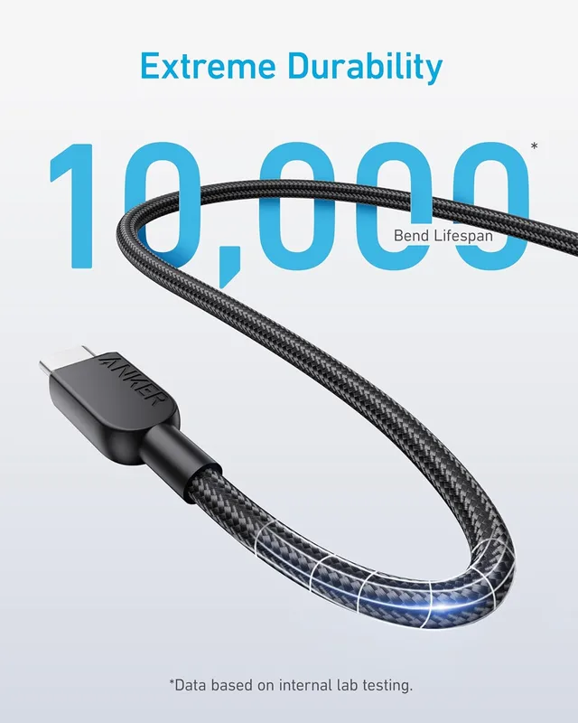 کابل 90 سانتی متر USB C به USB C انکر Anker 310 USB-C to USB-C Cable A81C5 - Image 4