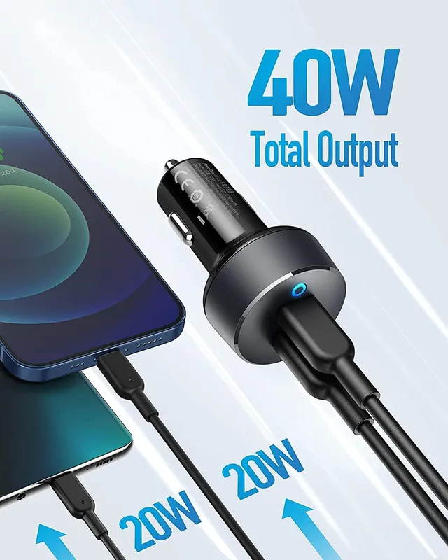 Alternative view of شارژر فندکی 40 وات انکر Anker PowerDrive III Duo USB-C Car Charger A2724