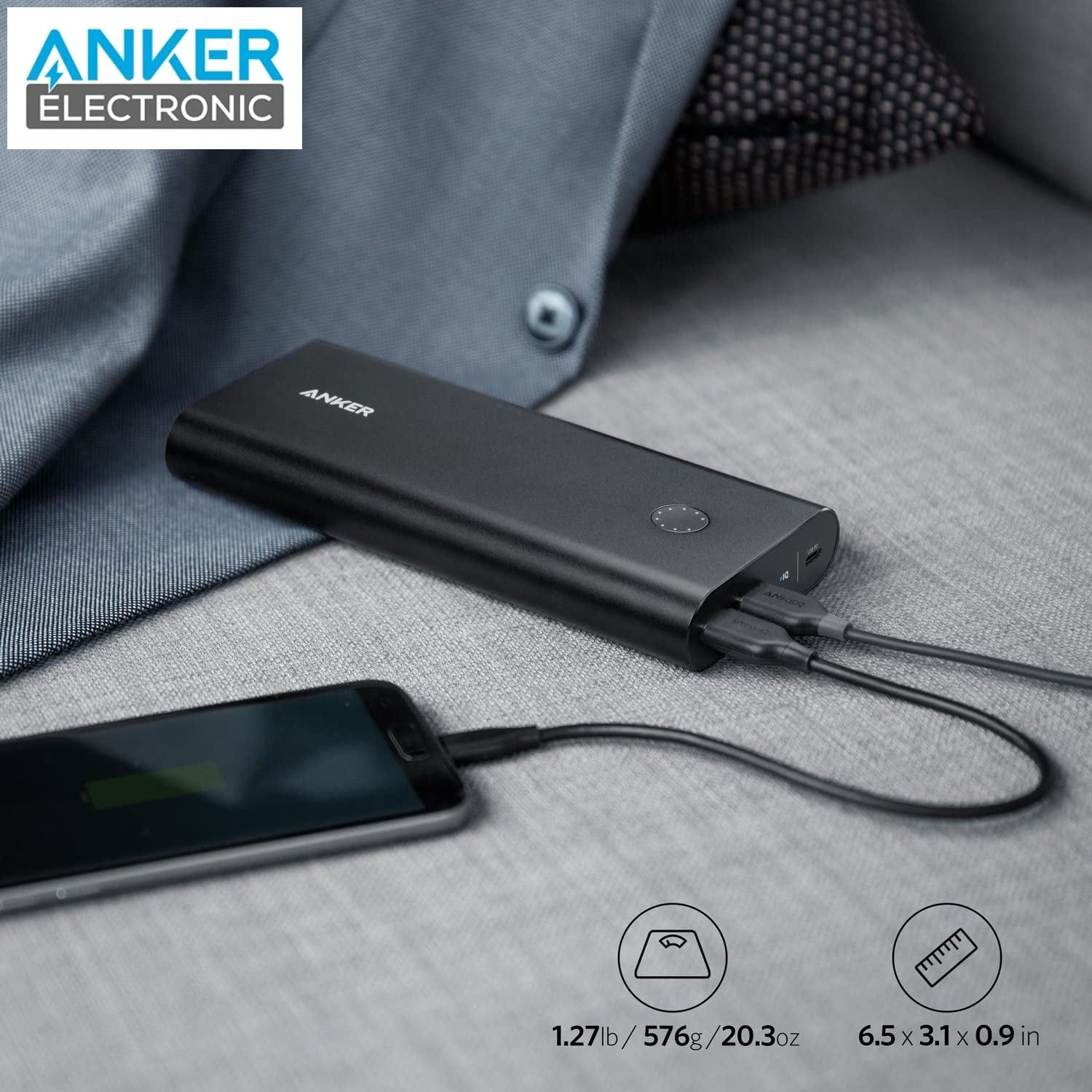 پاوربانک 26800 میلی آمپر انکر Anker Powercore+ 26800mAh B1376K11 + مبدل پریز (هدیه) - Image 10