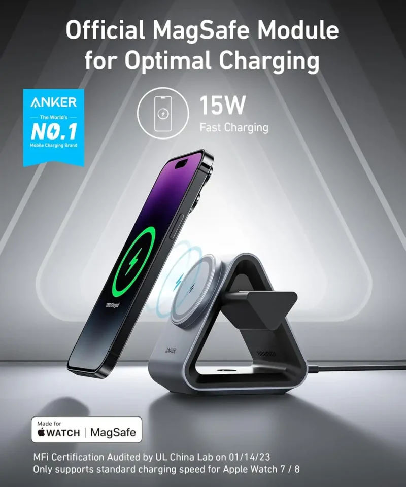 شارژر بی سیم 3 در 1 انکر Anker 737 MagGo Charger 3 in 1 B2599 - Image 6