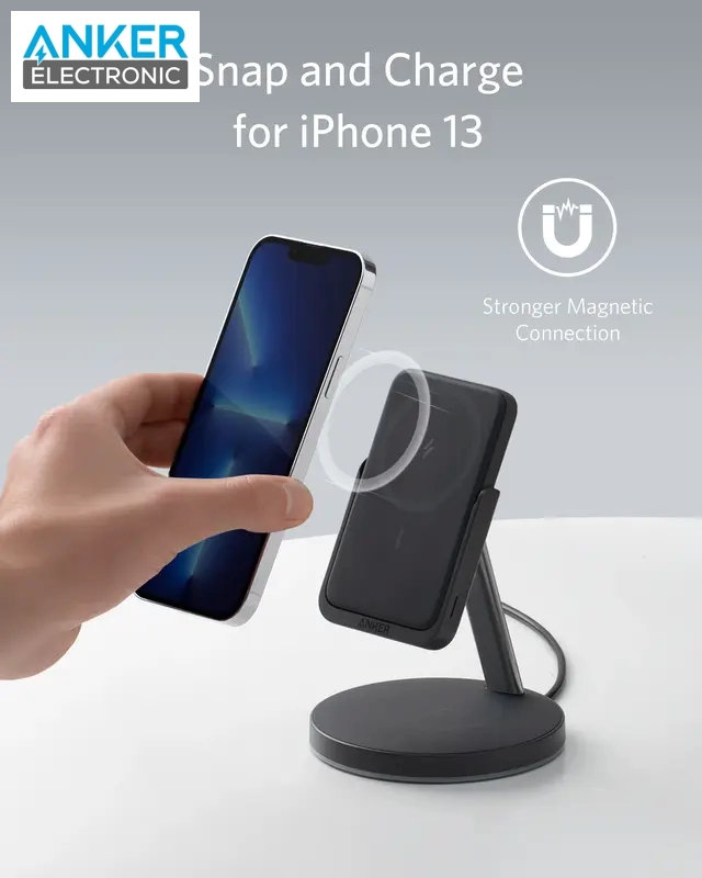 Alternative view of استند و پاوربانک وایرلس 5 وات انکر Anker 633 Magnetic Wireless Charger MagGo B25A72