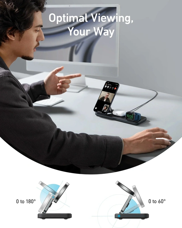 Alternative view of شارژر وایرلس 3 در 1 انکر Anker MagGo Wireless Charging Station 3 in 1 B25M1311