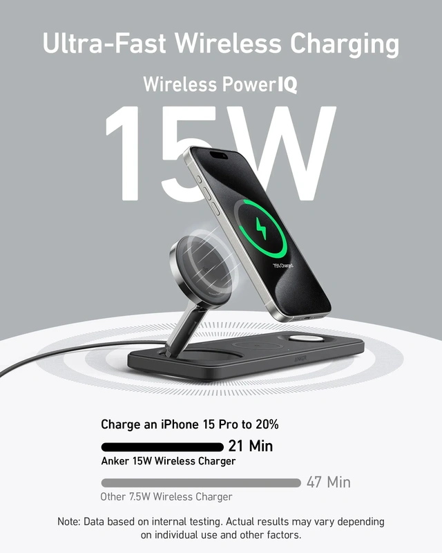 شارژر وایرلس 3 در 1 انکر Anker MagGo Wireless Charging Station 3 in 1 B25M1311 - Image 3