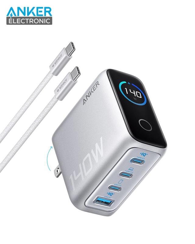 شارژر دیواری 140 وات انکر Anker Charger 140W with USB-C Cable B2697 US دوپین تاشو - Image 7
