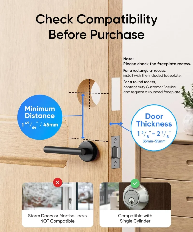 قفل درب هوشمند انکر Anker Eufy Security Video Smart Lock E330 T85311 - Image 9