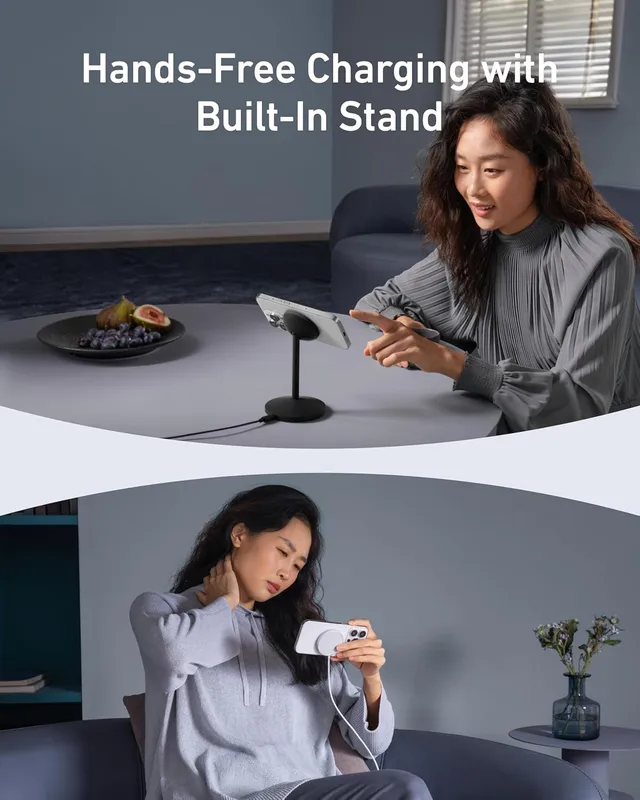 شارژر وایرلس 15 وات انکر Anker MagGo Wireless Charger (Stand) A25X1 - Image 6