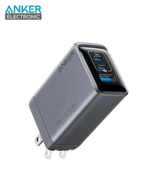 شارژر دیواری 100 وات Anker Prime Charger 100W GaN A2688 پلاگ دوپین تاشو