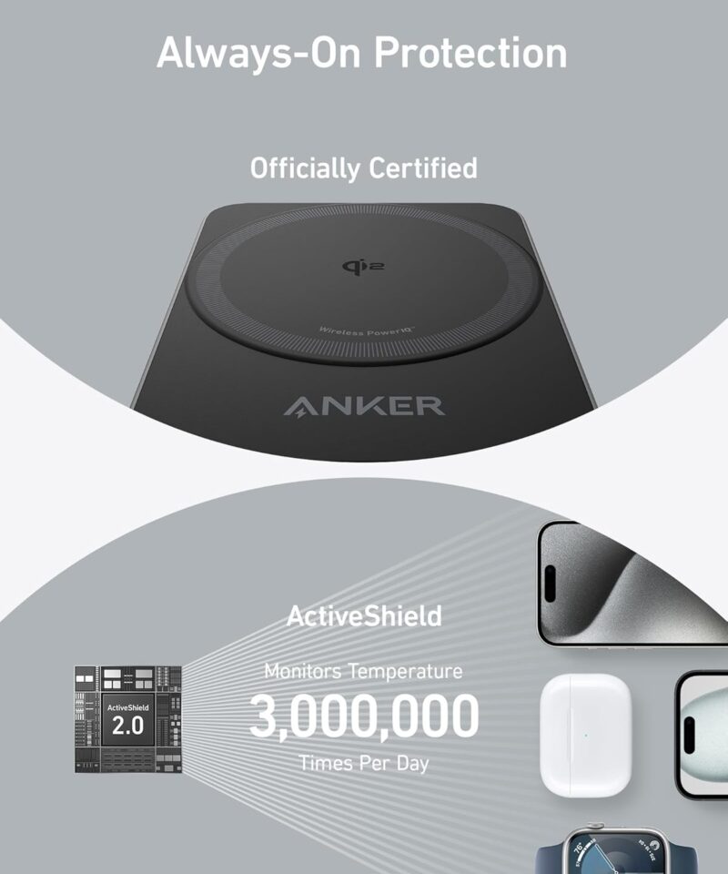 شارژر وایرلس سهکاره انکر Anker MagGo Wireless Charging Station Foldable 3-in-1 B2557 - Image 6