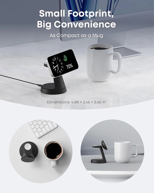 Alternative view of شارژ وایرلس سه کاره انکر Anker MagGo 3-in-1 Charging Station B25M4