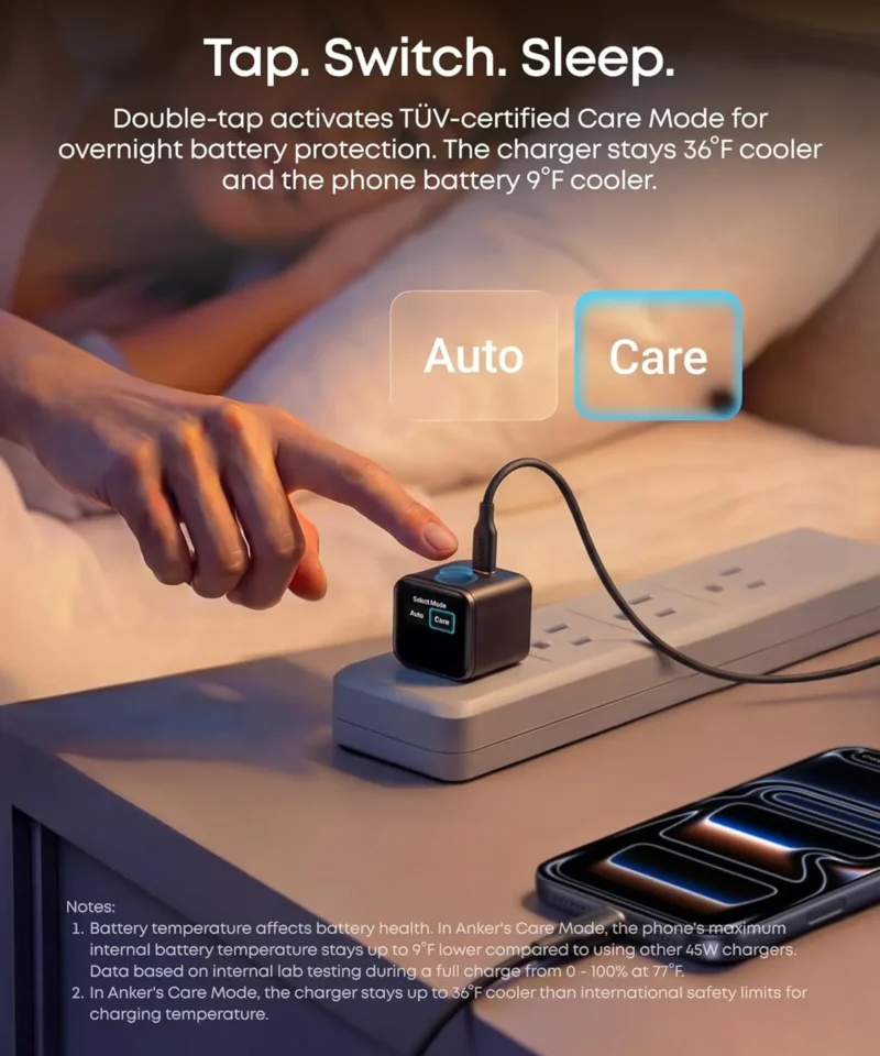 شارژر 45 وات انکر Anker Nano Charger 45W A121D پلاگ دوپین تاشو - Image 4