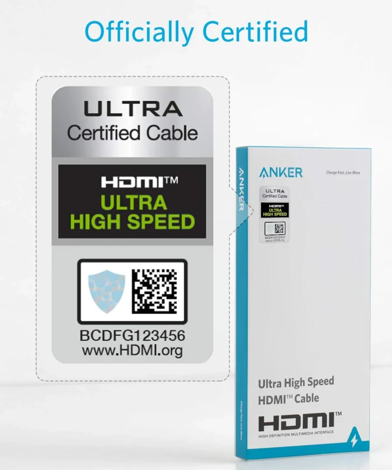 کابل 2 متر HDMI انکر Anker HDMI 2.1 Cable 8K 2m A8743 - Image 3