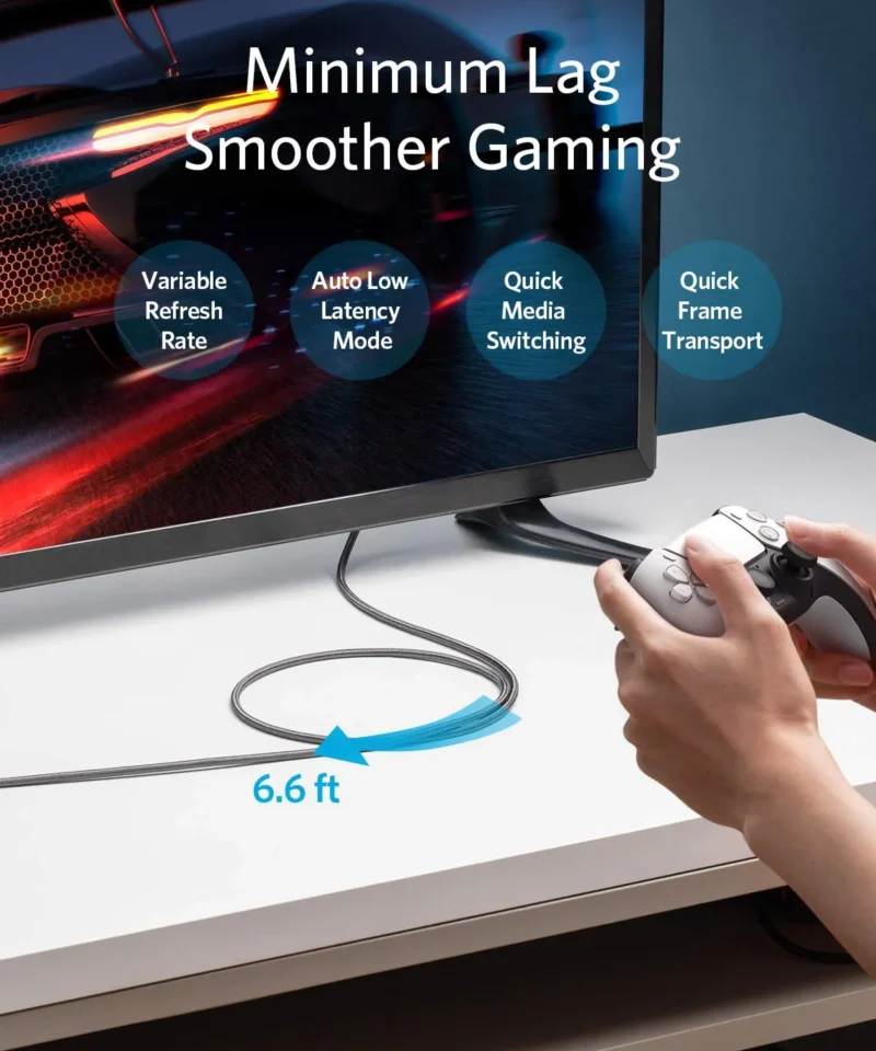 کابل 2 متر HDMI انکر Anker HDMI 2.1 Cable 8K 2m A8743 - Image 4