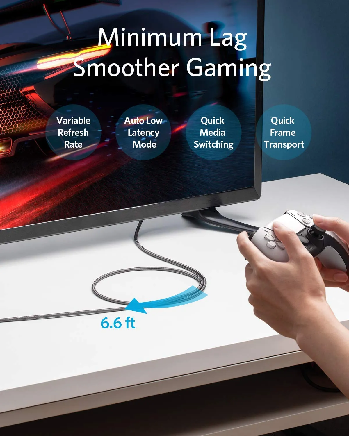 کابل 2 متر HDMI انکر Anker HDMI 2.1 Cable 8K 2m A8743 - Image 4