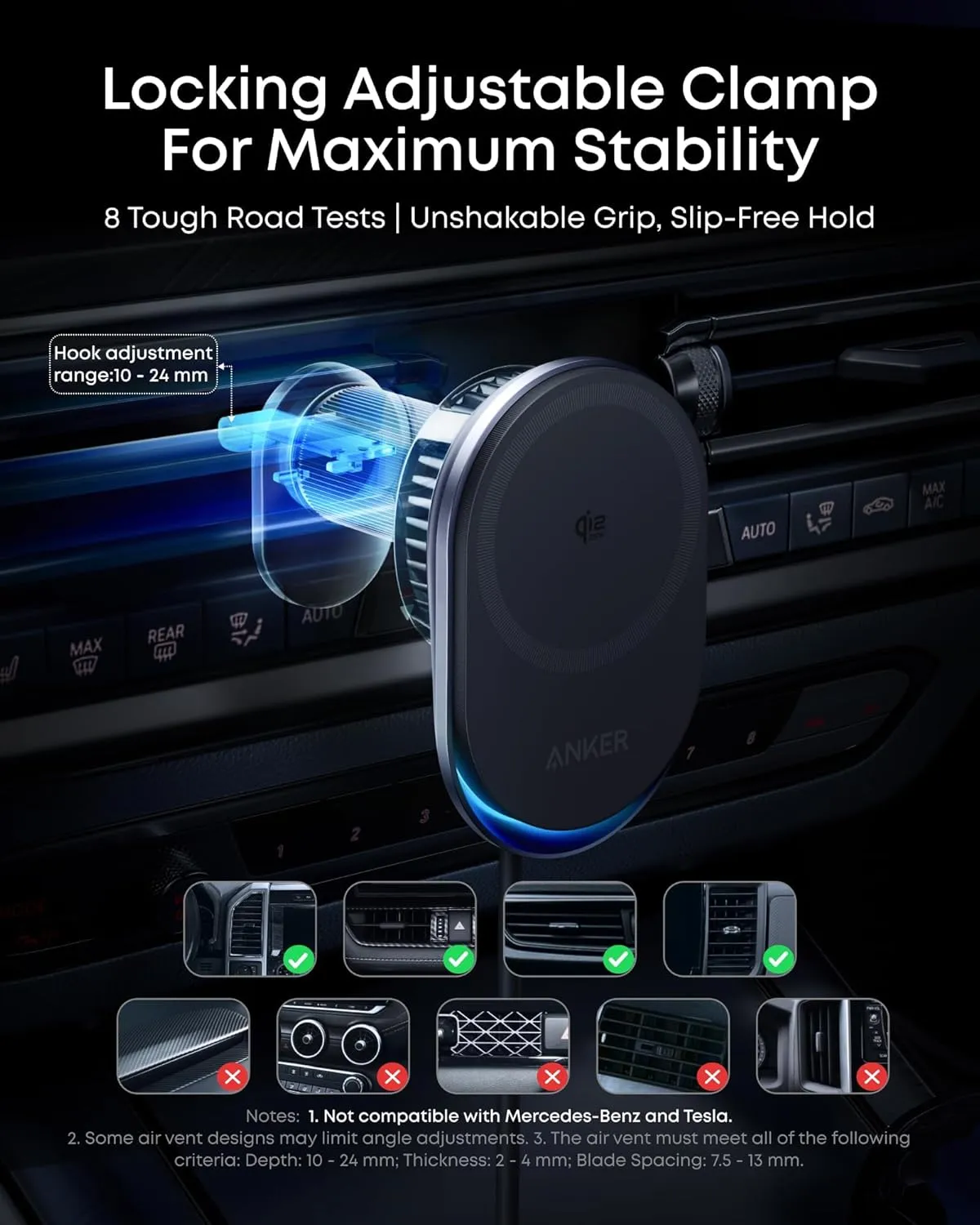 پایه نگهدارنده و شارژر بی سیم انکر Anker Prime MagSafe Car Mount Charger B2933 - Image 3