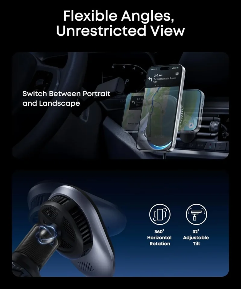 پایه نگهدارنده و شارژر بی سیم انکر Anker Prime MagSafe Car Mount Charger B2933 - Image 5