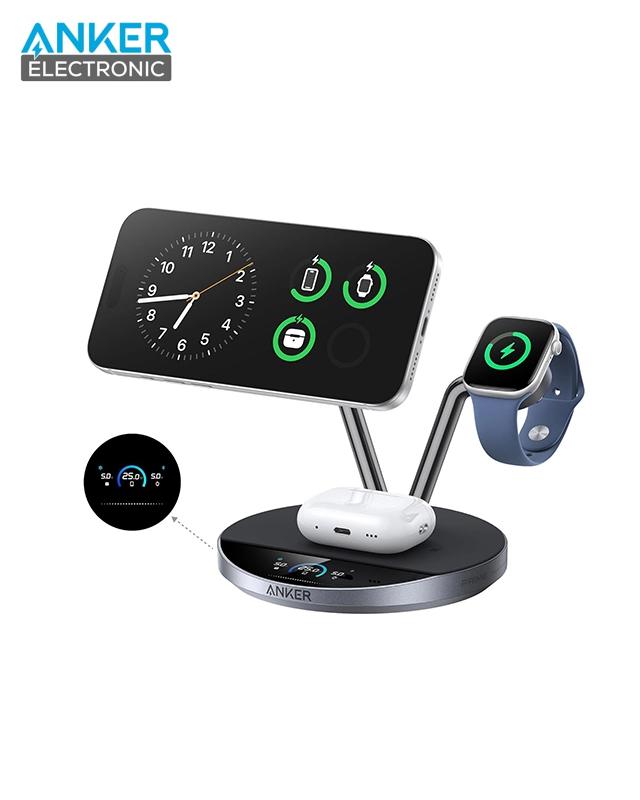 شارژر وایرلس 3 کاره انکر Anker Prime Wireless Charging Station 25W A25X7