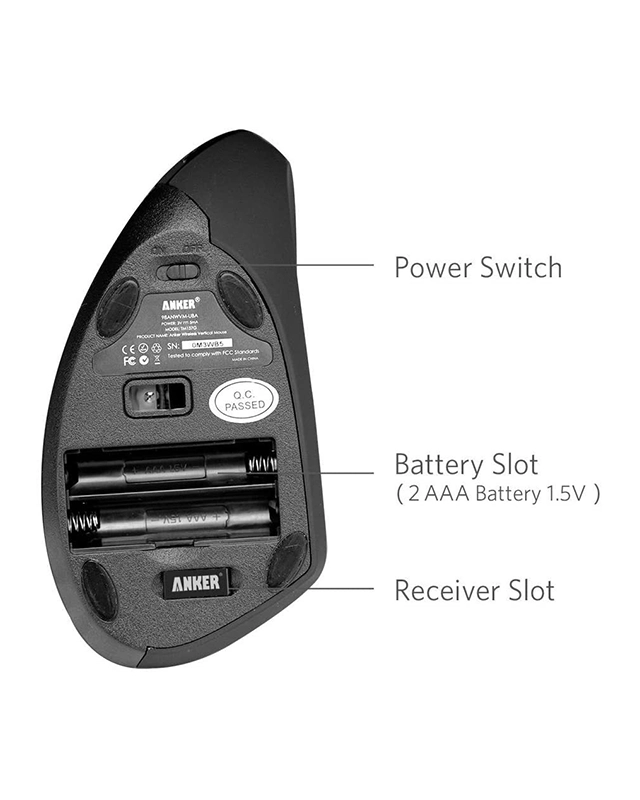 ماوس بی سیم انکر Anker Wireless Ergonomic Mouse A7852 - Image 4