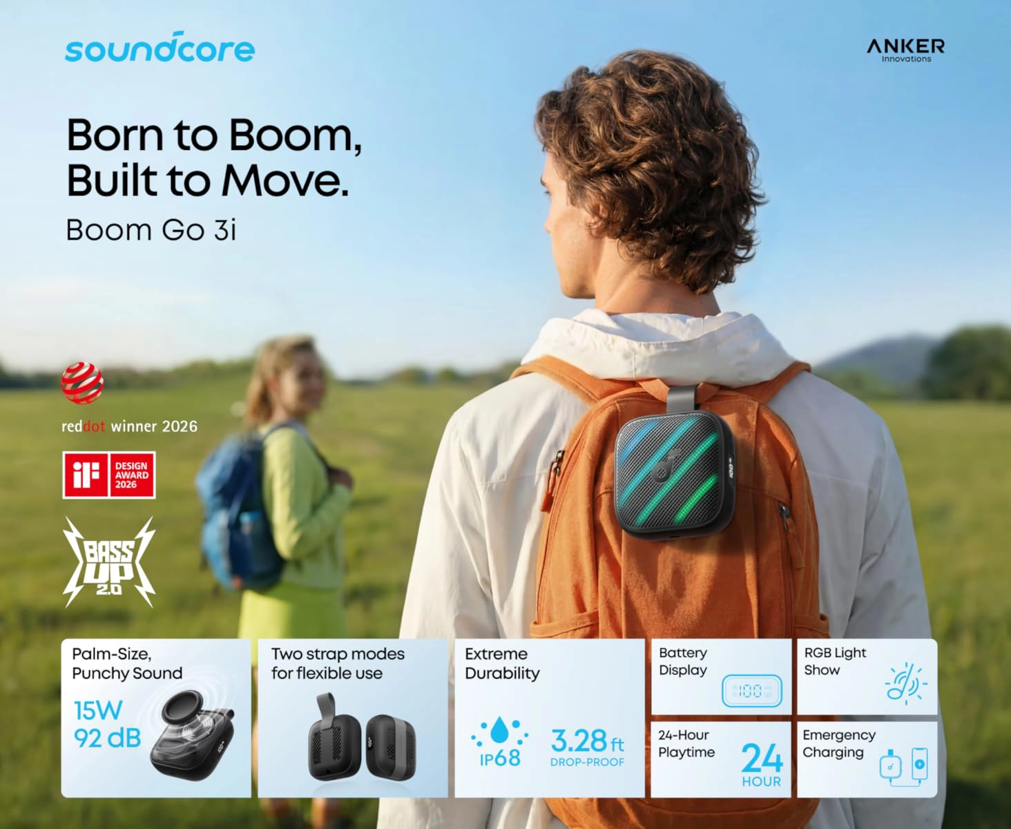 اسپیکر بلوتوثی انکر Anker Soundcore Boom Go 3i D5103